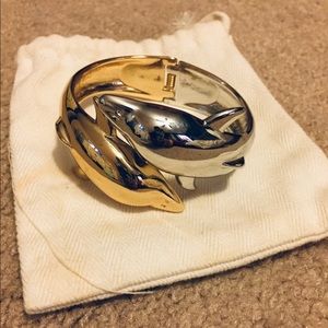 Double Dolphin Bangle Bracelet